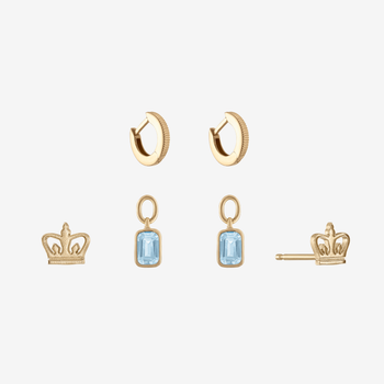 Columbia Stud Earring Bundle Gold Florentine Hoops 