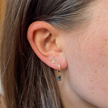 Columbia Crown Florentine Earring Bundle shown on figure in gold