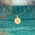 Penn State Sunburst Necklace shown on figure in gold on Cable Chain