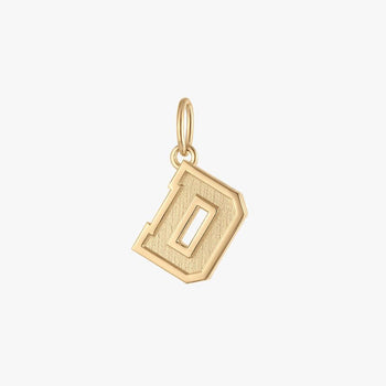 Metallic D on a white background