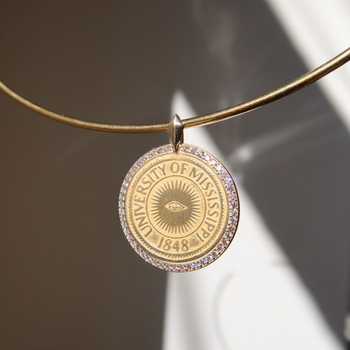 Ole Miss Eye Seal Diamond Florentine Pendant