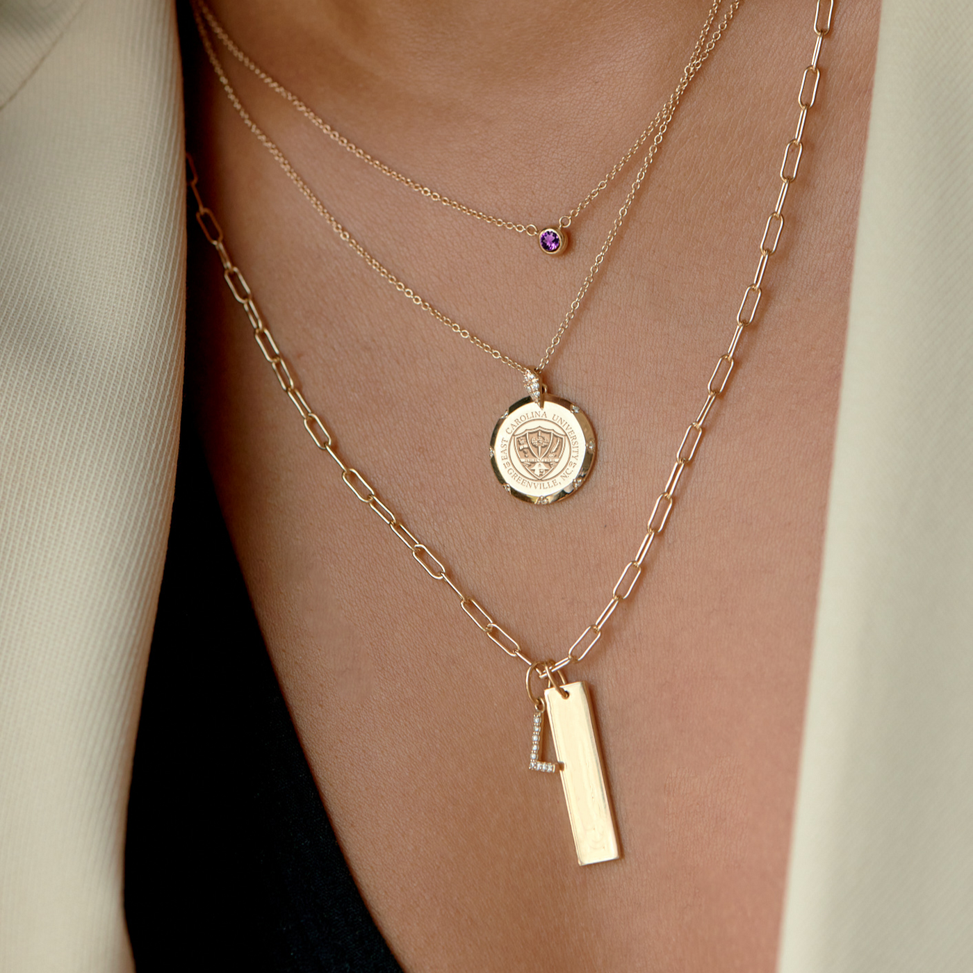 ECU 7-Point Diamond Pendant