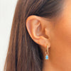 Blue Topaz Classic Hoop Bundle on figure in gold