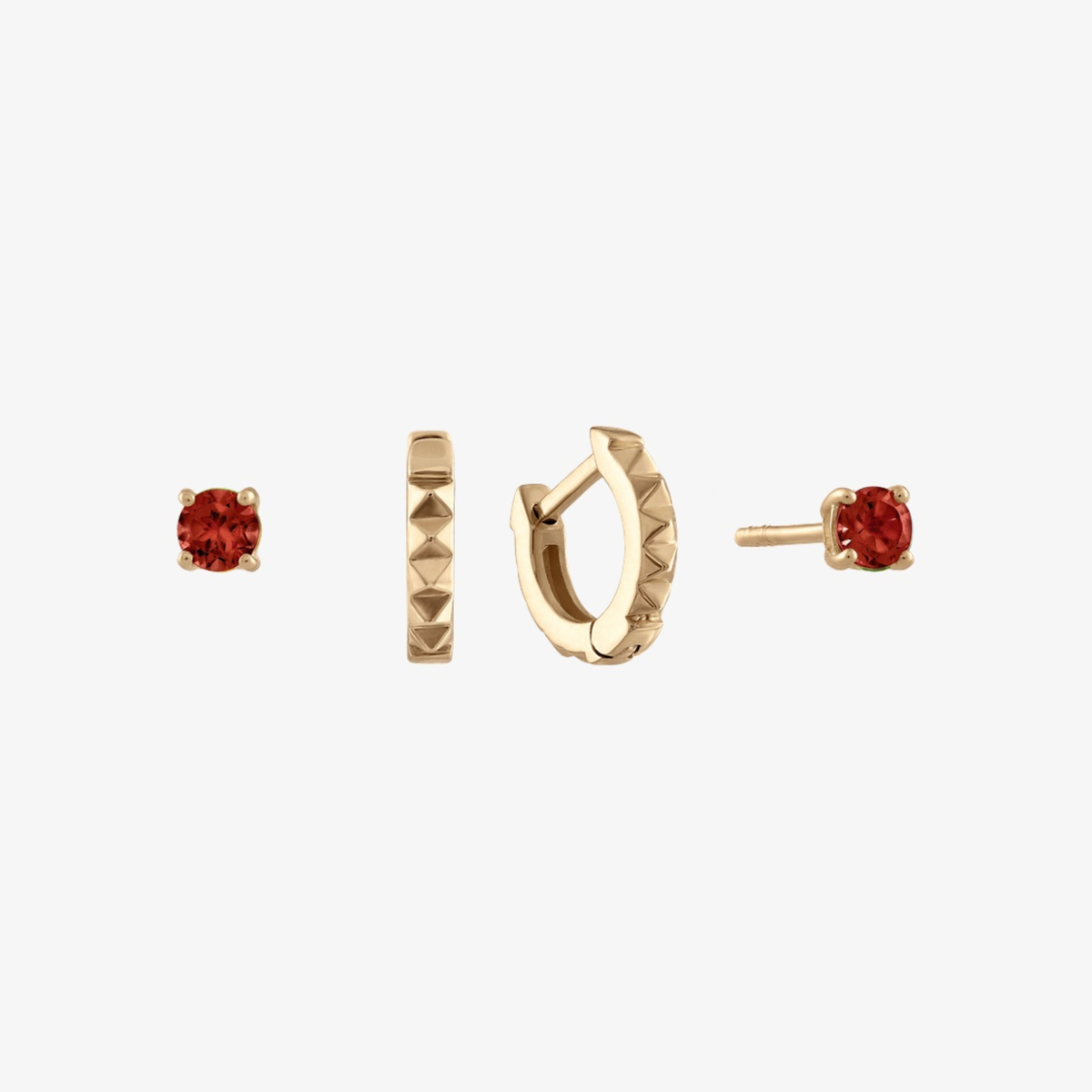 Garnet Stud Earring Bundle