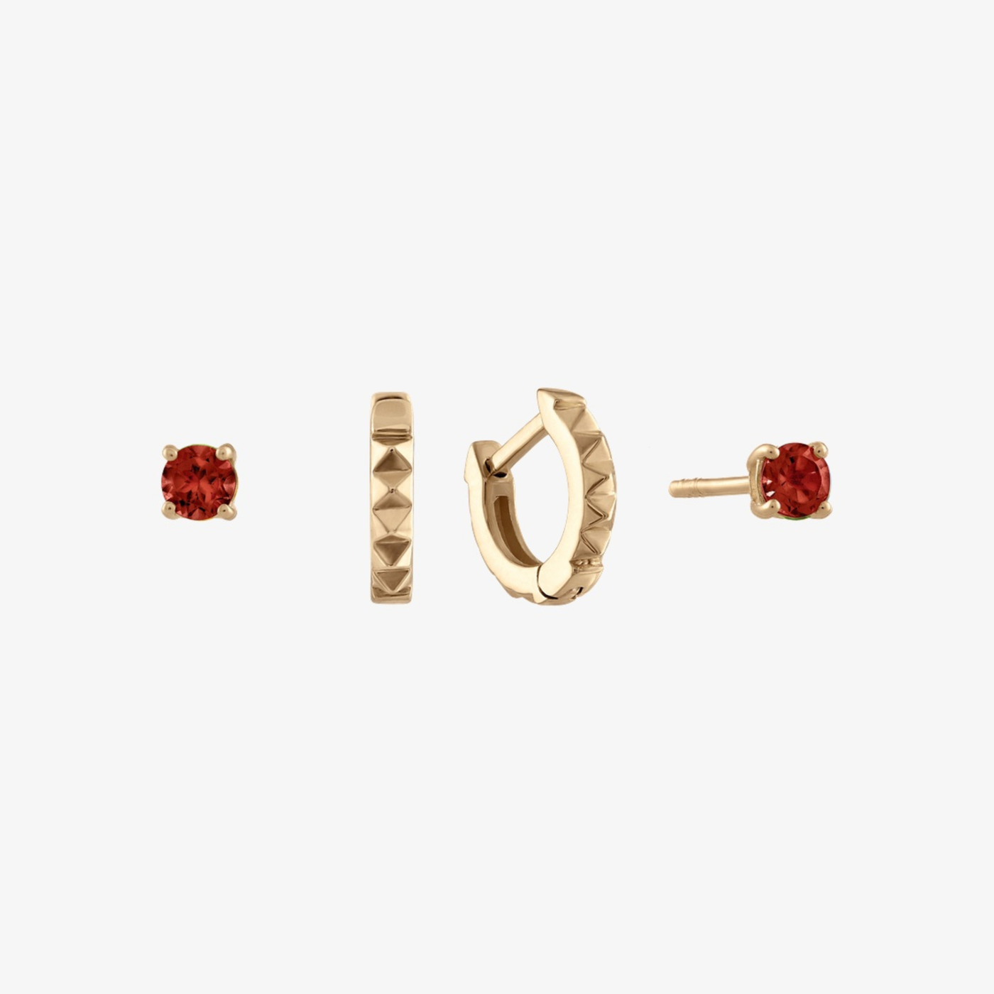 Garnet Stud Earring Bundle