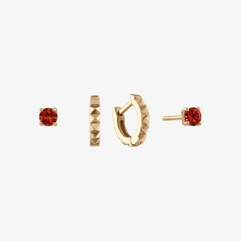 Garnet Stud Earring Bundle