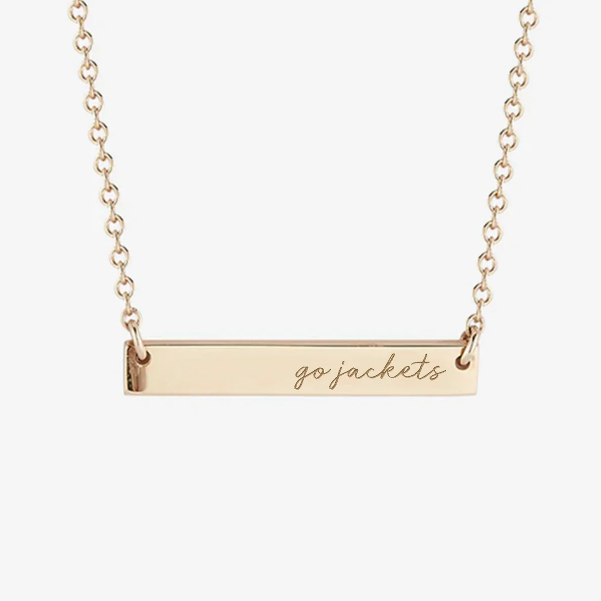 Georgia Tech Go Jackets Horizontal Bar Necklace