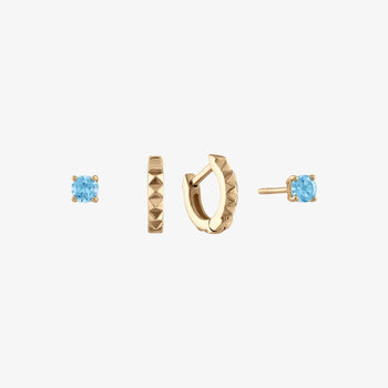 Blue Topaz Stud Earring Bundle