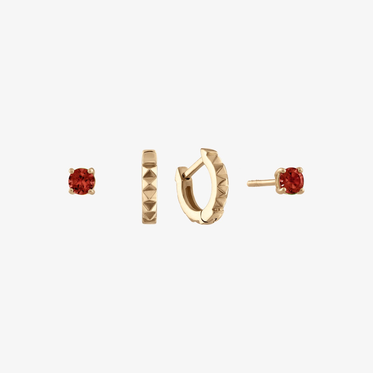 Garnet Stud Earring Bundle