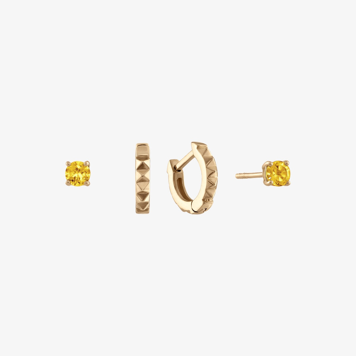 Yellow Citrine Stud Earring Bundle