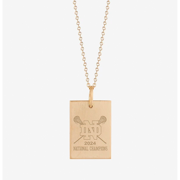 ND 2024 Lacrosse National Champions Rectangle Necklace