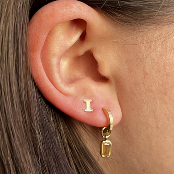 Illinois Florentine Earring Bundle shown on figure in gold