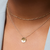 Iowa State Organic Petite Necklace shown on figure in gold