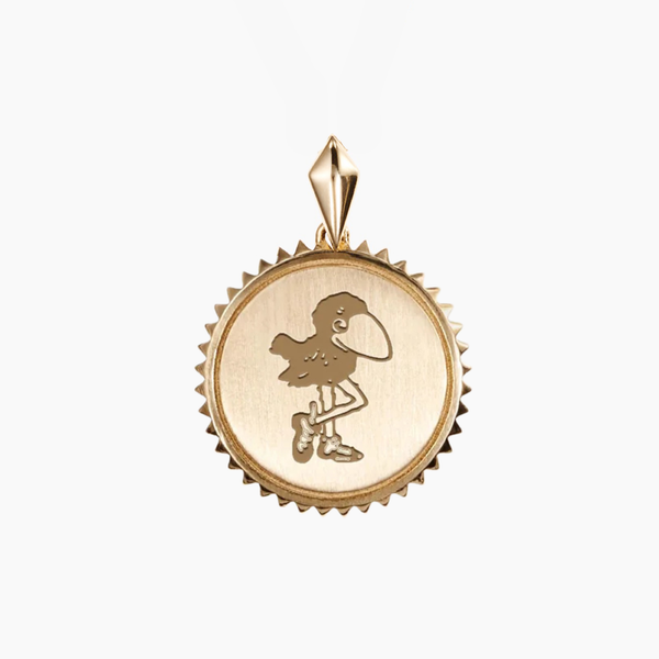 Kansas Vintage Jayhawk Sunburst Pendant
