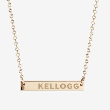 Northwestern Kellogg Horizontal Bar Necklace