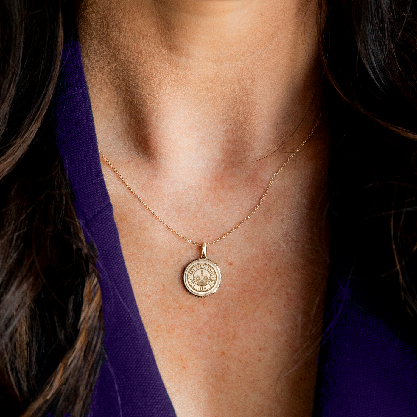 LSU Sunburst Crest Pendant