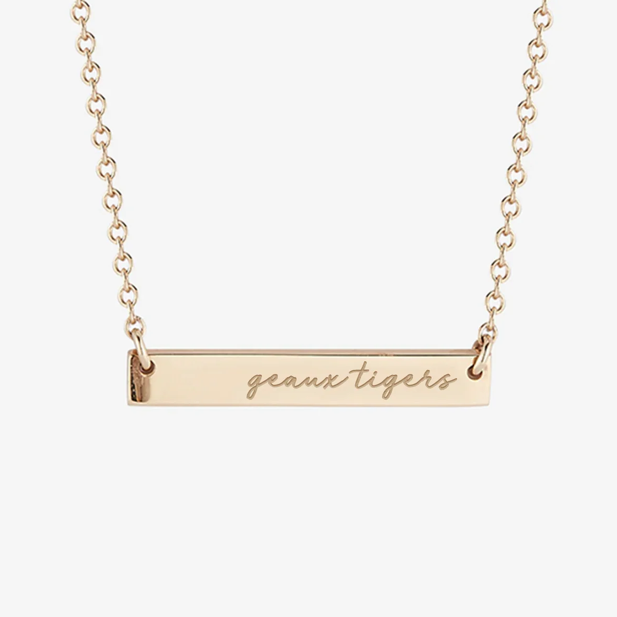 LSU Geaux Tigers Horizontal Bar Necklace