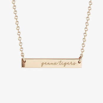 LSU Geaux Tigers Horizontal Bar Necklace