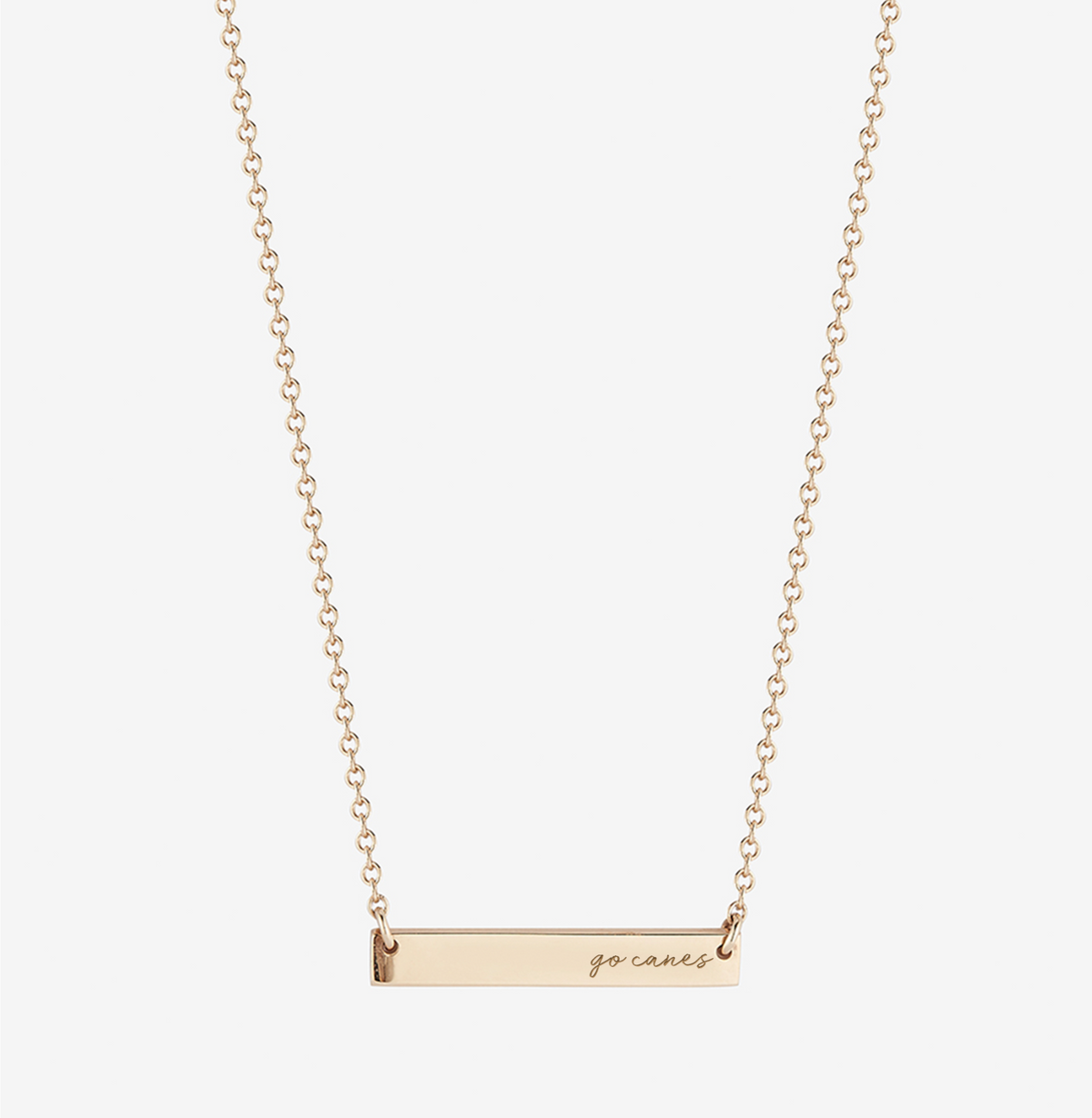 U Miami Go Canes Horizontal Bar Necklace