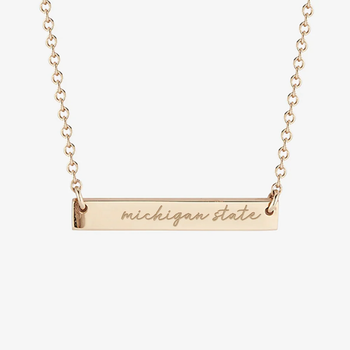 Michigan State Horizontal Bar Necklace