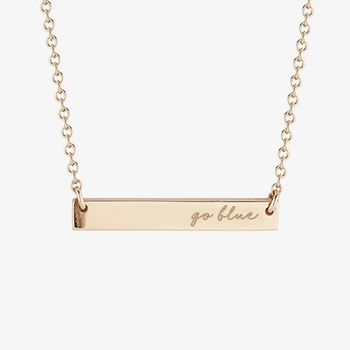 Michigan Go Blue Horizontal Bar Necklace