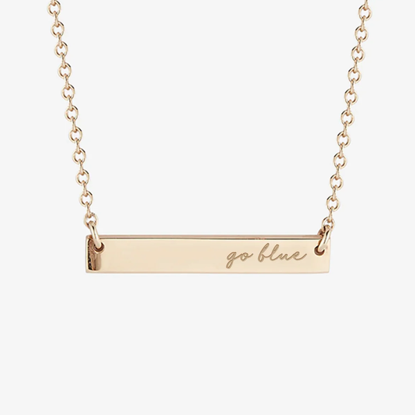 Michigan Go Blue Horizontal Bar Necklace