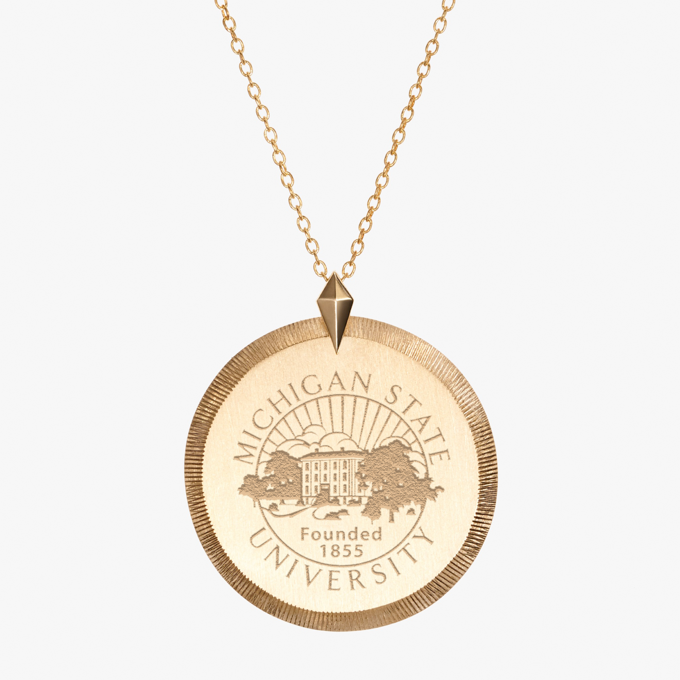 Michigan State Florentine Pendant
