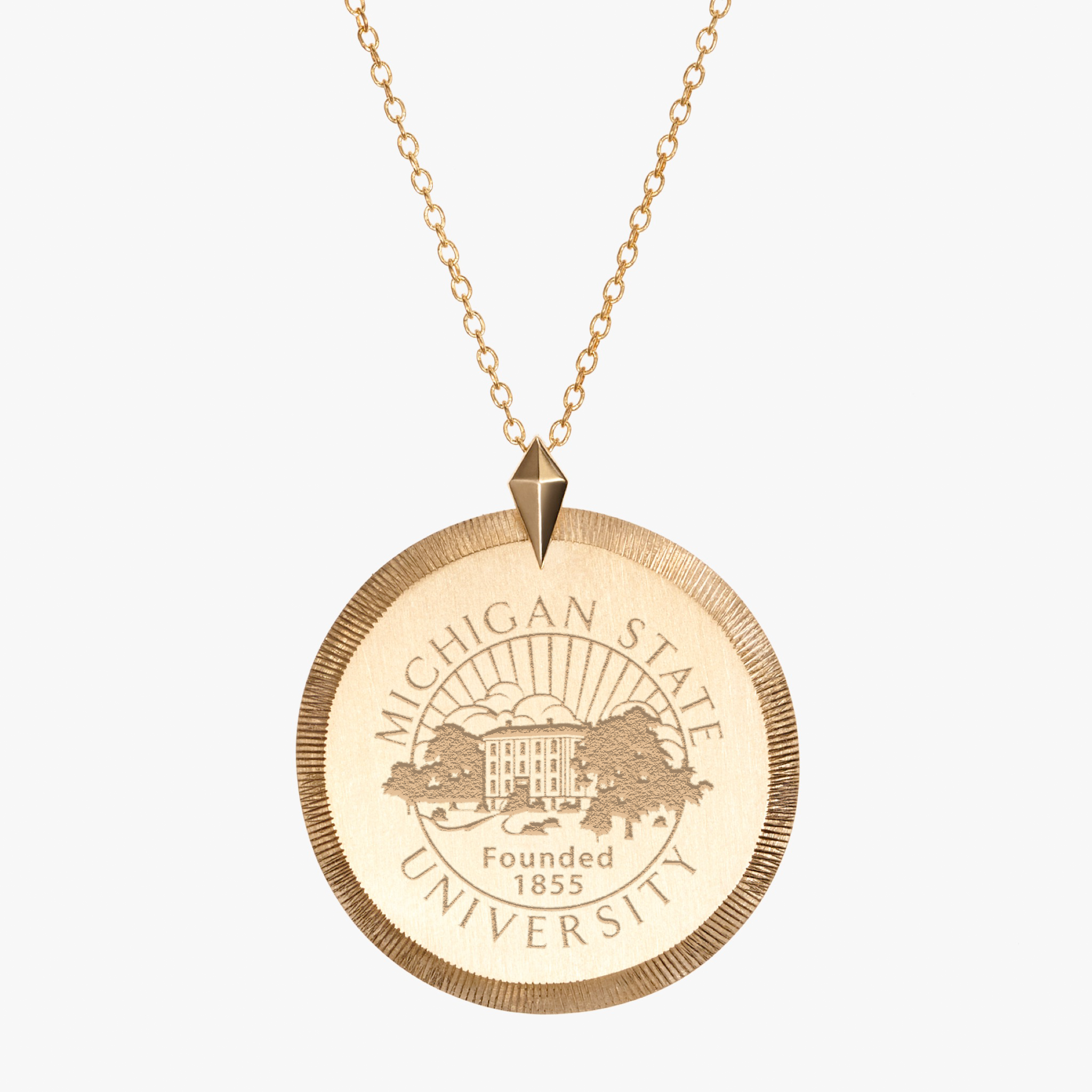 Michigan State Florentine Pendant