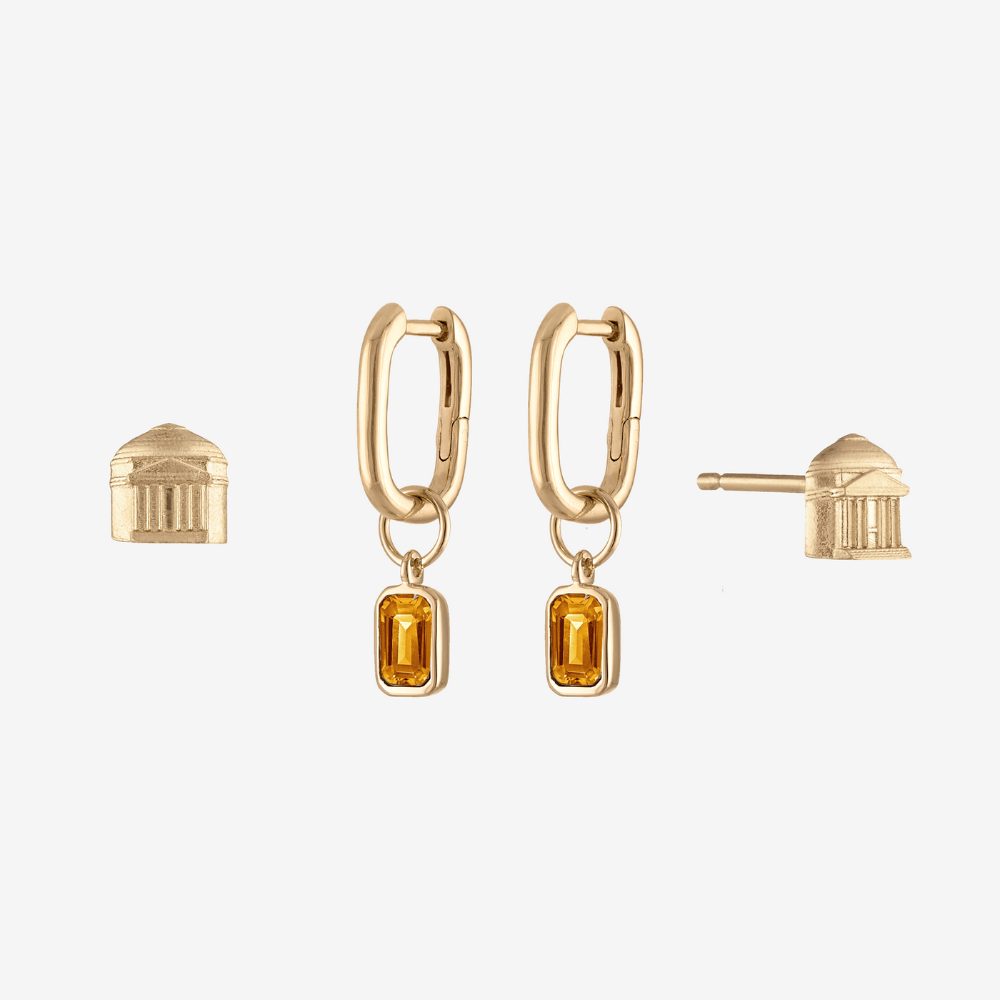 UVA Citrine Rotunda Mini U Earring Bundle