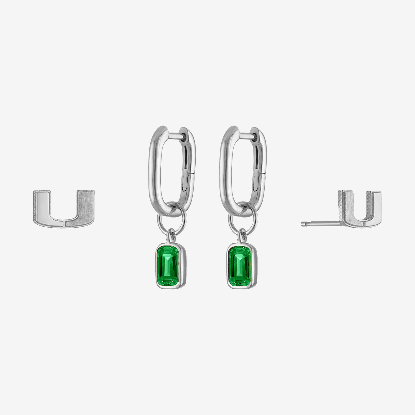 UMiami Logo Mini U Earring Bundle