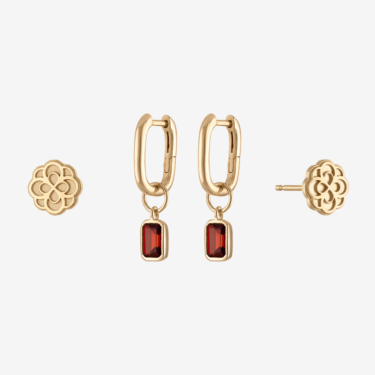 Alpha Omicron Pi Rose Mini U Earring Bundle