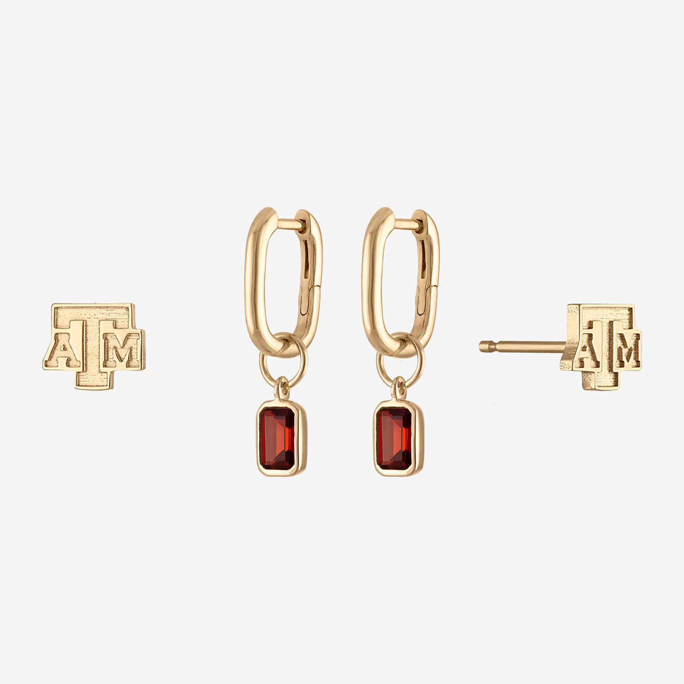 Texas A&M Logo Mini U Earring Bundle