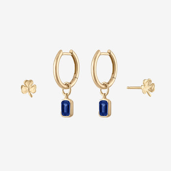 Notre Dame Shamrock Sapphire Classic Earring Bundle