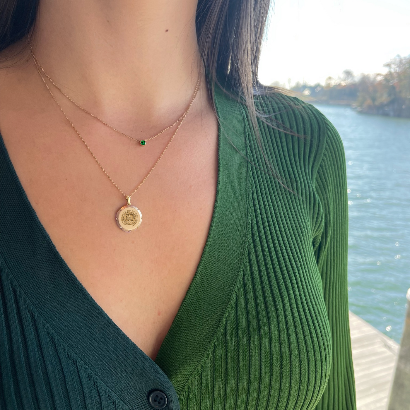 Notre Dame 7-Point Diamond Pendant