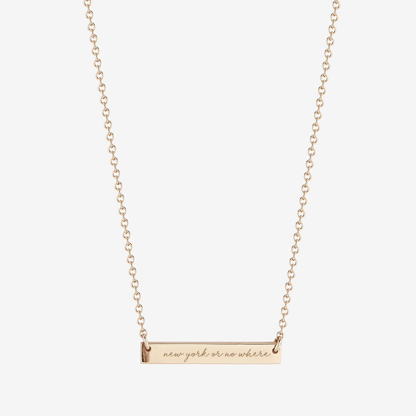 New York or Nowhere Horizontal Bar Necklace