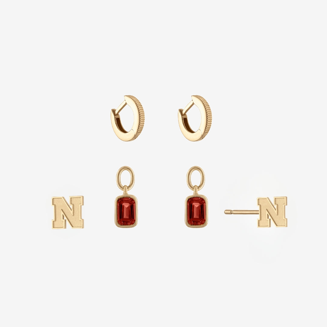 Nebraska Logo Florentine Earring Bundle