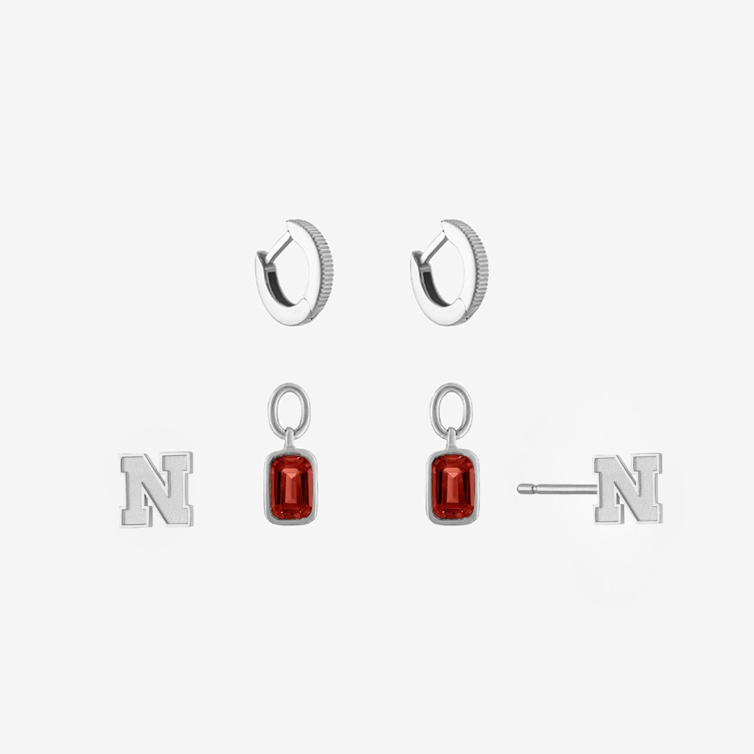 Nebraska Logo Florentine Earring Bundle