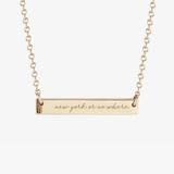 New York or Nowhere Horizontal Bar Necklace