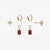 Garnet North Star Florentine Earring Bundle