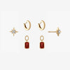 Garnet North Star Florentine Earring Bundle