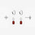 Garnet North Star Florentine Earring Bundle