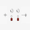 Garnet North Star Florentine Earring Bundle