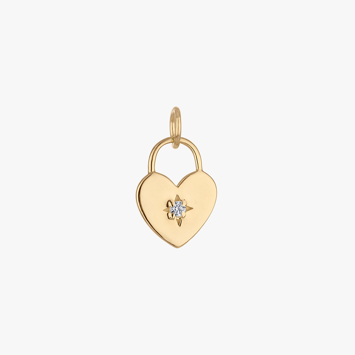 North Star Heart Lock Charm