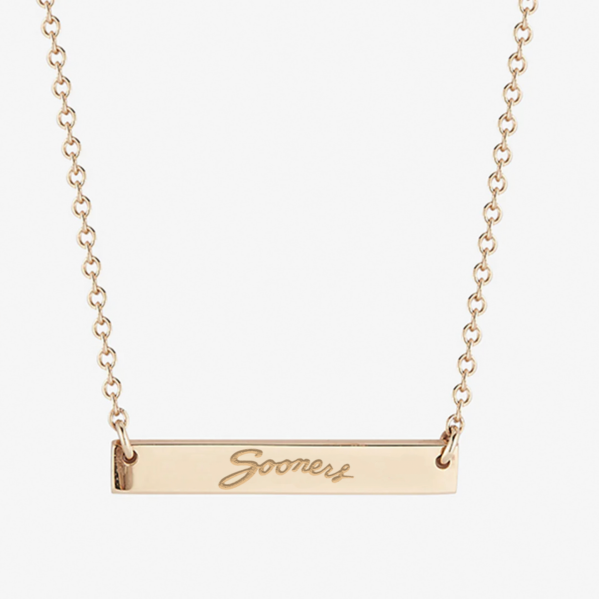 Oklahoma Vintage Sooners Horizontal Bar Necklace
