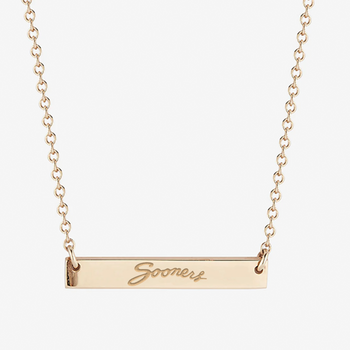Oklahoma Vintage Sooners Horizontal Bar Necklace