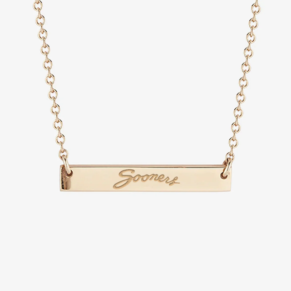 Oklahoma Vintage Sooners Horizontal Bar Necklace