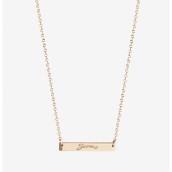 Oklahoma Vintage Sooners Horizontal Bar Necklace