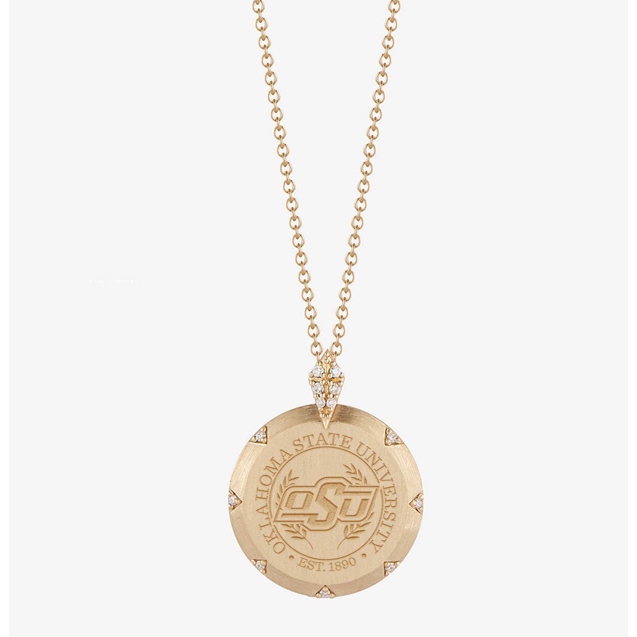 Oklahoma State 7-Point Diamond Pendant