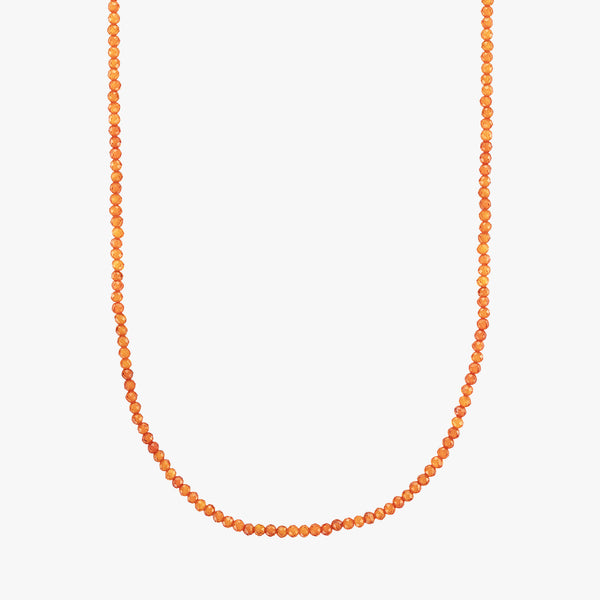 Orange Zirconia Beaded Necklace