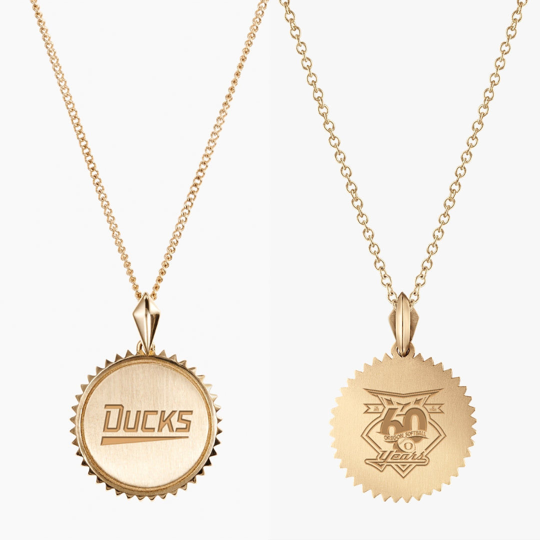 Oregon Softball 60th Anniversary Sunburst Pendant